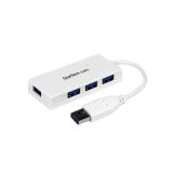 StarTech.com - Adaptador Concentrador Hub Ladrón USB 3.0 (5Gbps) Super Speed para Laptop de 4 Puertos Salidas - Blanco