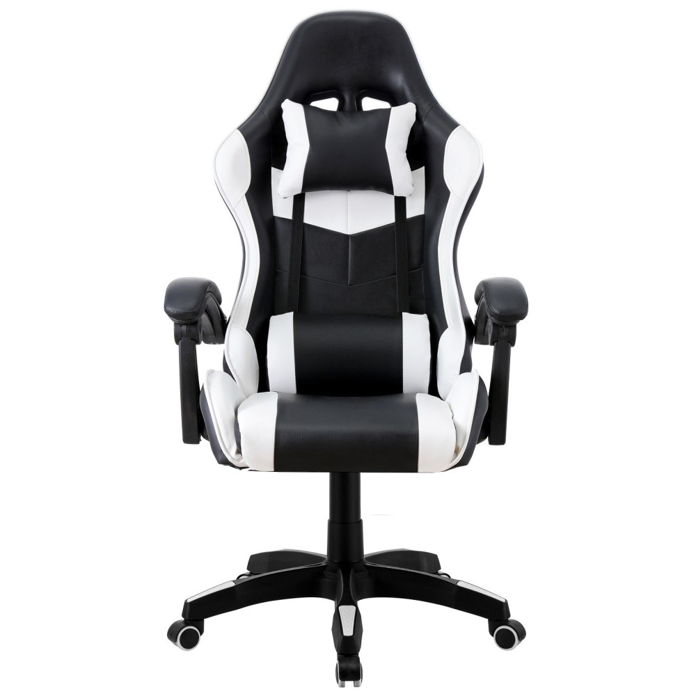 Sillón de oficina SAKHIR, racing, similpiel negra y blanca