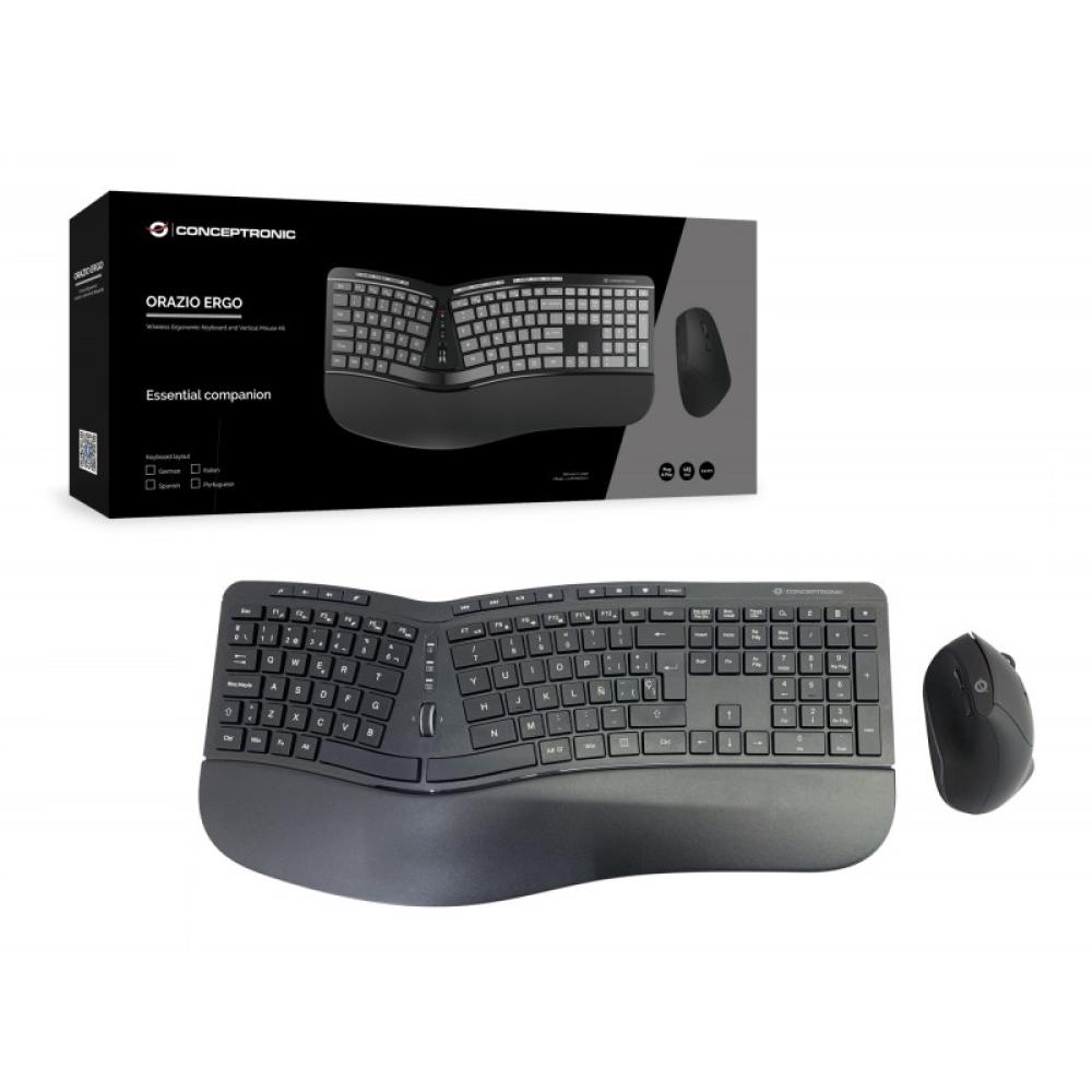 Conceptronic - ORAZIO02ES teclado Ratón incluido Oficina RF inalámbrico QWERTY Español Negro