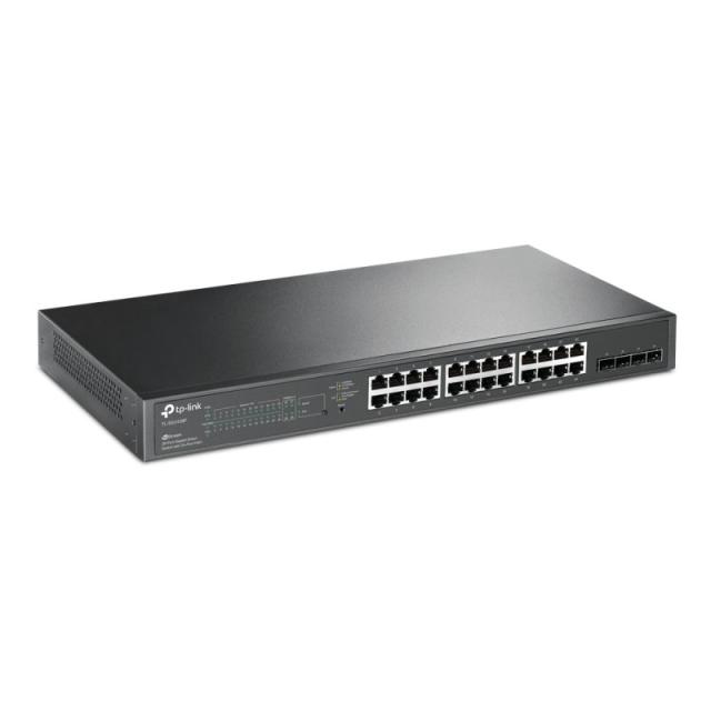 TP-Link - JetStream TL-SG2428P switch Gestionado L2/L2+ Gigabit Ethernet (10/100/1000) Energía sobre Ethernet (PoE) 1U Negro