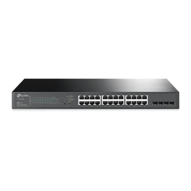 TP-Link - JetStream TL-SG2428P switch Gestionado L2/L2+ Gigabit Ethernet (10/100/1000) Energía sobre Ethernet (PoE) 1U Negro