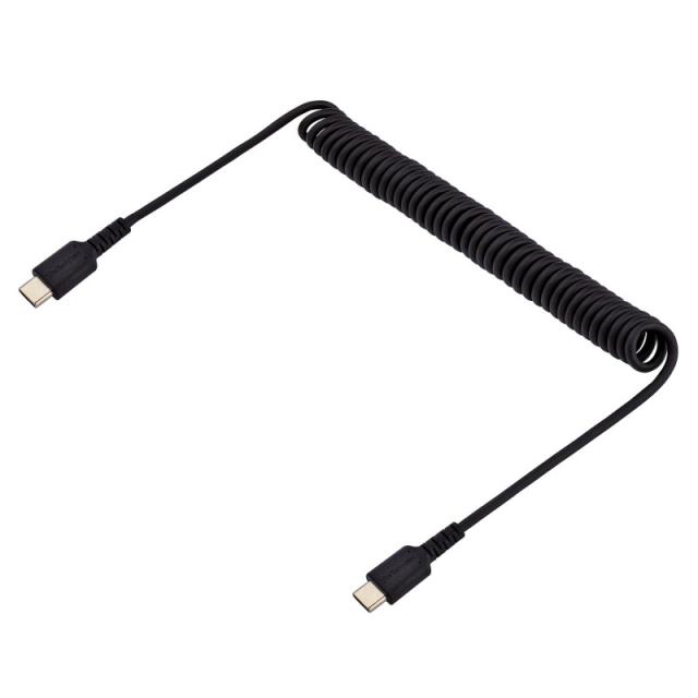 StarTech.com - Cable de 1m de Carga USB C a USB C, Cable USB Tipo C Rizado de Carga Rápida y Servicio Pesado, Cable USB 2.0 USBC