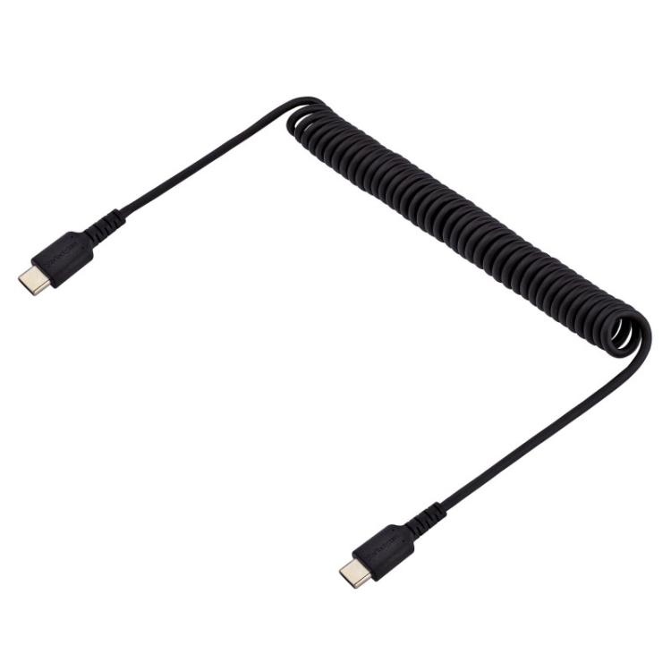 StarTech.com - Cable de 1m de Carga USB C a USB C, Cable USB Tipo C Rizado de Carga Rápida y Servicio Pesado, Cable USB 2.0 USBC