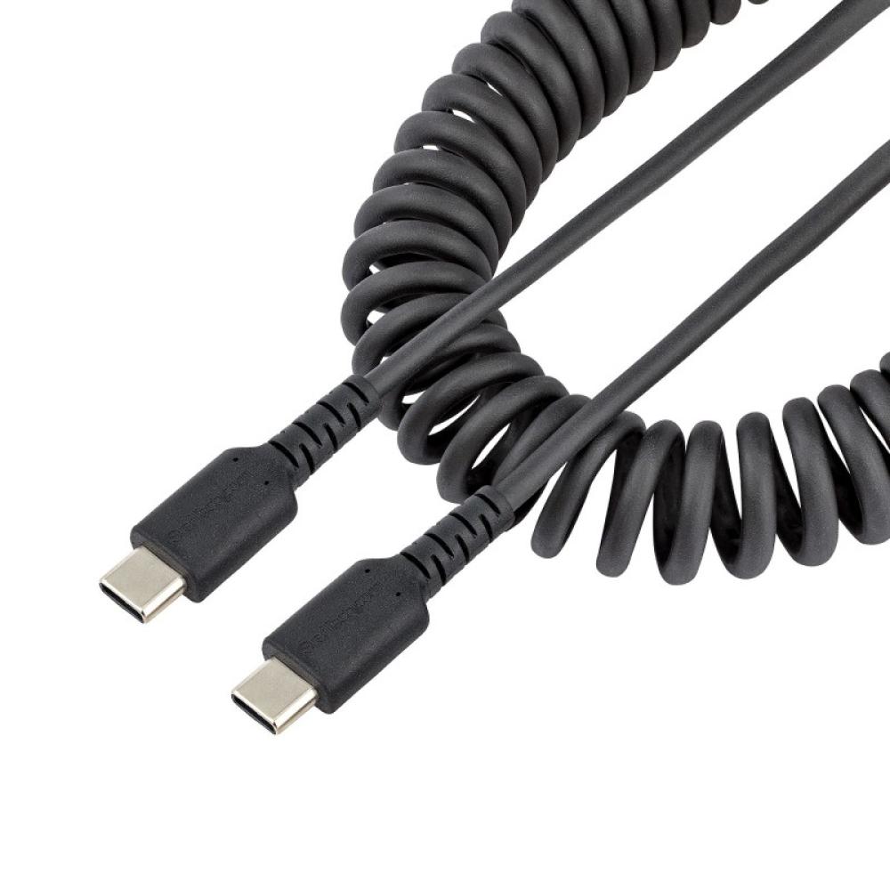 StarTech.com - Cable de 1m de Carga USB C a USB C, Cable USB Tipo C Rizado de Carga Rápida y Servicio Pesado, Cable USB 2.0 USBC