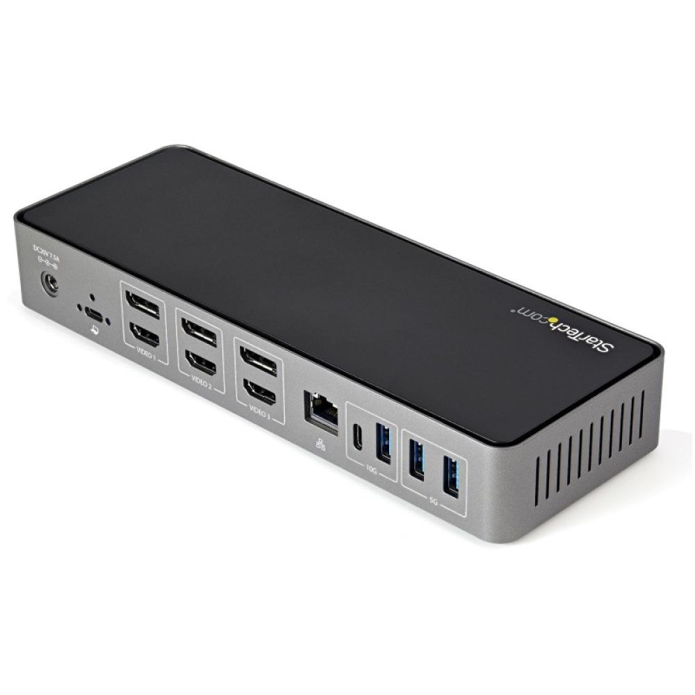 StarTech.com - Docking Station USB-C y USB-A 10Gb - Replicador de Puertos Híbrido Universal para 3 Monitores DisplayPort y HDMI