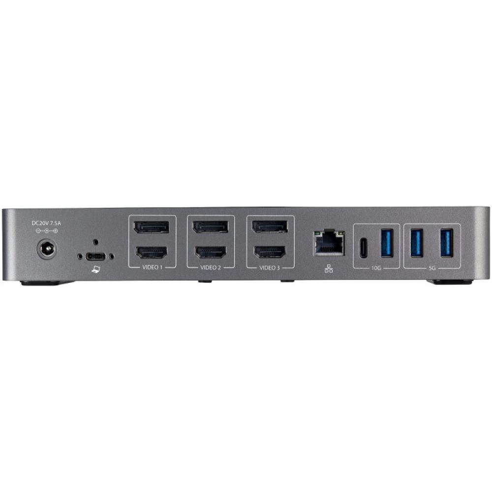 StarTech.com - Docking Station USB-C y USB-A 10Gb - Replicador de Puertos Híbrido Universal para 3 Monitores DisplayPort y HDMI