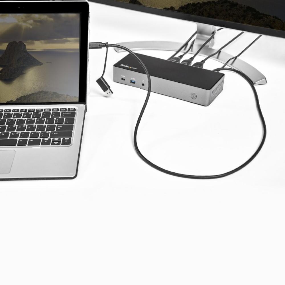 StarTech.com - Docking Station USB-C y USB-A 10Gb - Replicador de Puertos Híbrido Universal para 3 Monitores DisplayPort y HDMI