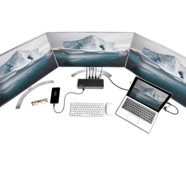 StarTech.com - Docking Station USB-C y USB-A 10Gb - Replicador de Puertos Híbrido Universal para 3 Monitores DisplayPort y HDMI