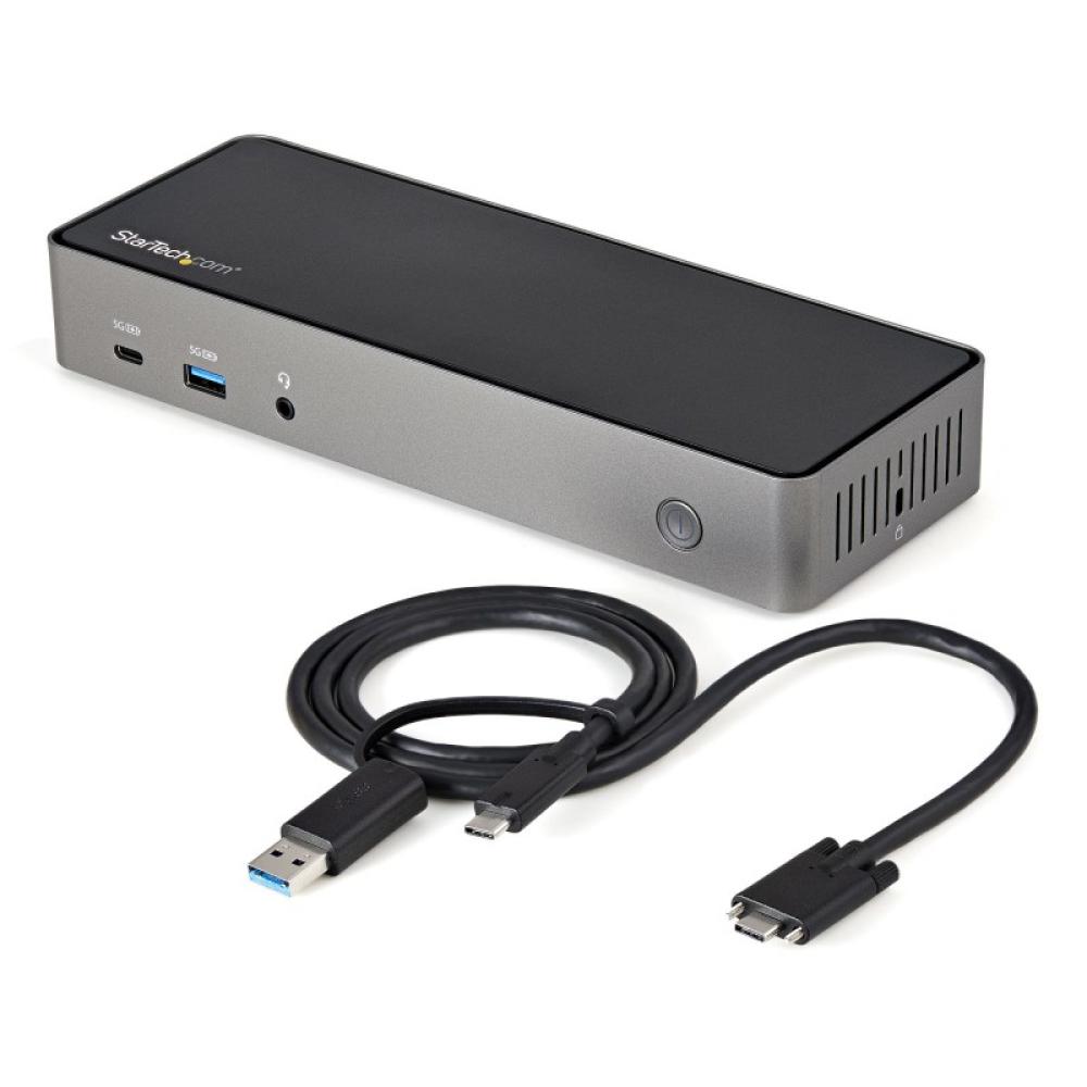 StarTech.com - Docking Station USB-C y USB-A 10Gb - Replicador de Puertos Híbrido Universal para 3 Monitores DisplayPort y HDMI