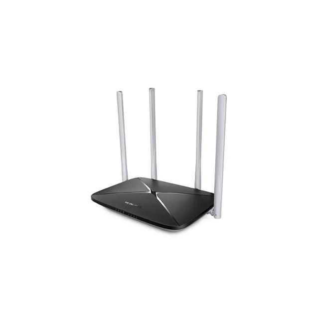 Mercusys - AC12 router inalámbrico Ethernet rápido Doble banda (2,4 GHz / 5 GHz) Negro