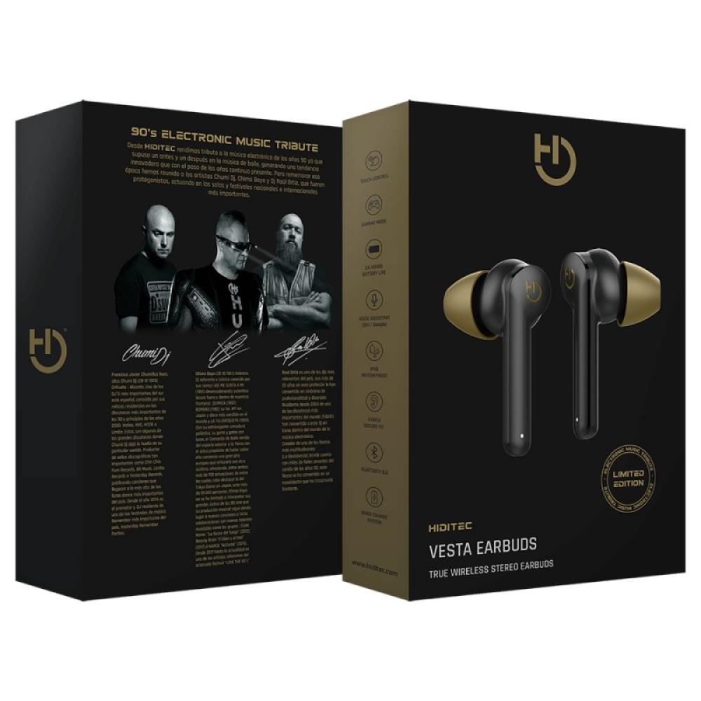 Hiditec - VESTA LIMITED EDITION Auriculares Inalámbrico Dentro de oído Bluetooth Negro