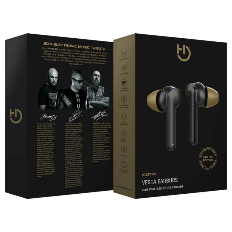 Hiditec - VESTA LIMITED EDITION Auriculares Inalámbrico Dentro de oído Bluetooth Negro