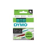 DYMO - D1 - Etiquetas estándar - Negro sobre verde - 19mm x 7m