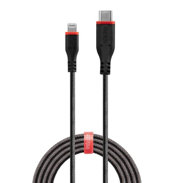 Lindy - 31286 cable de conector Lightning 1 m Negro