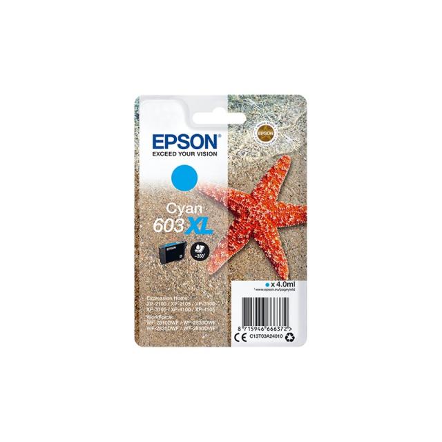 Epson - Singlepack Cyan 603XL Ink - C13T03A24020