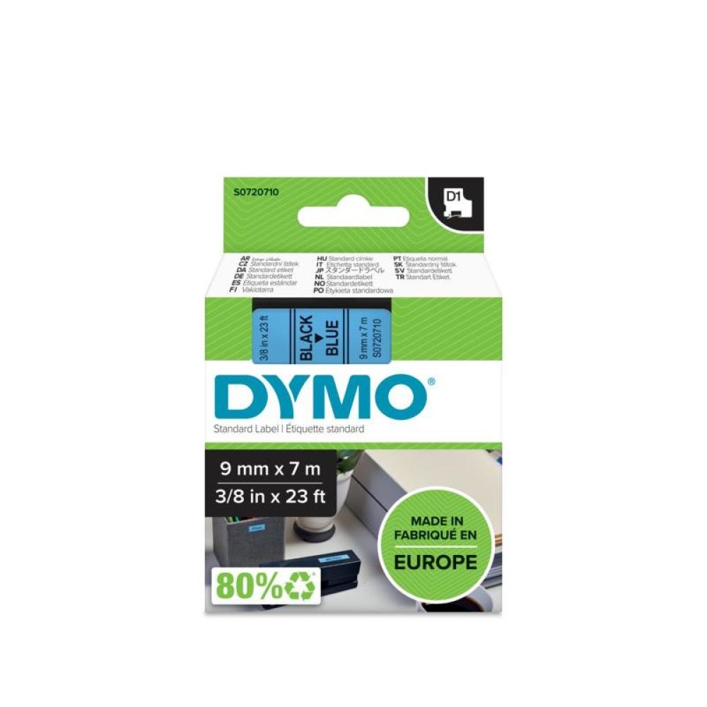DYMO - D1 - Etiquetas estándar - Negro sobre azul - 9mm x 7m