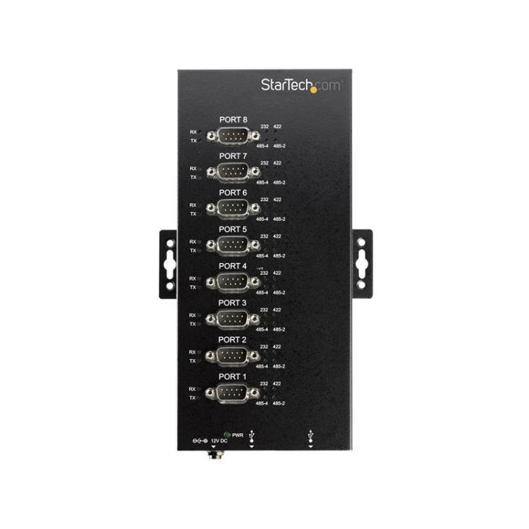 StarTech.com - Adaptador Hub Serie de 8 Puertos USB a RS232/RS485/RS422 - Ladrón Industrial Convertidor USB 2.0 a DB9 Serial - I
