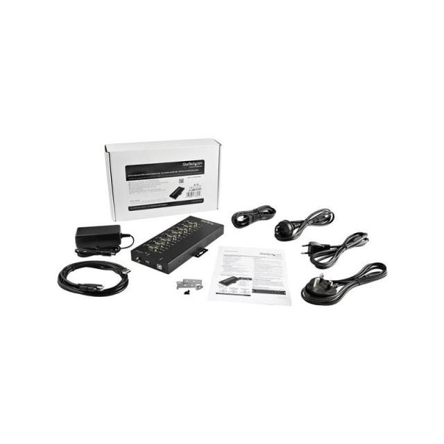 StarTech.com - Adaptador Hub Serie de 8 Puertos USB a RS232/RS485/RS422 - Ladrón Industrial Convertidor USB 2.0 a DB9 Serial - I