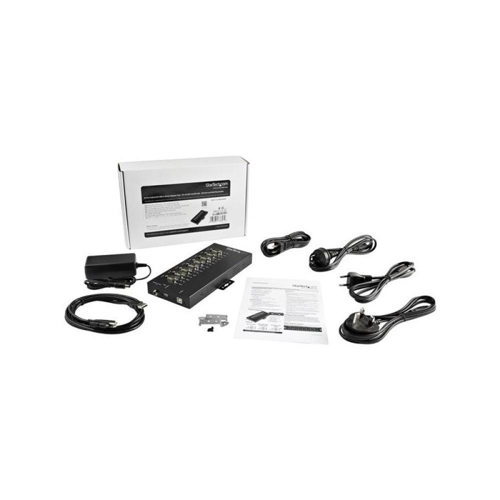StarTech.com - Adaptador Hub Serie de 8 Puertos USB a RS232/RS485/RS422 - Ladrón Industrial Convertidor USB 2.0 a DB9 Serial - I