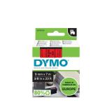DYMO - D1 - Etiquetas estándar - Negro sobre rojo - 9mm x 7m