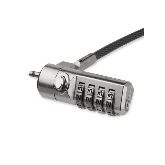 StarTech.com - Cable con Candado de Seguridad con Clave para Ordenador Portátil - con Bisagra Giratoria - con Candado de Combina