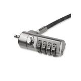 StarTech.com - Cable con Candado de Seguridad con Clave para Ordenador Portátil - con Bisagra Giratoria - con Candado de Combina