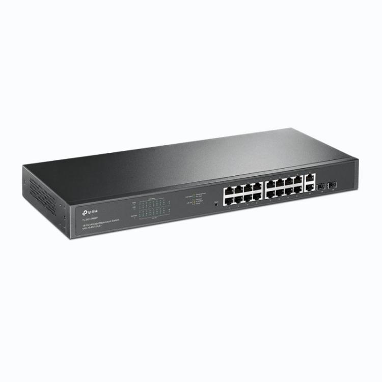 TP-Link - TL-SG1218MP switch No administrado Gigabit Ethernet (10/100/1000) Energía sobre Ethernet (PoE) 1U Negro