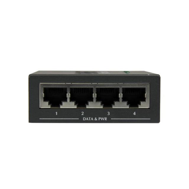StarTech.com - Inyector de Alimentación PoE Power over Ethernet Midspan 4 Puertos Gigabit RJ45 de Pared - 802.3 at af