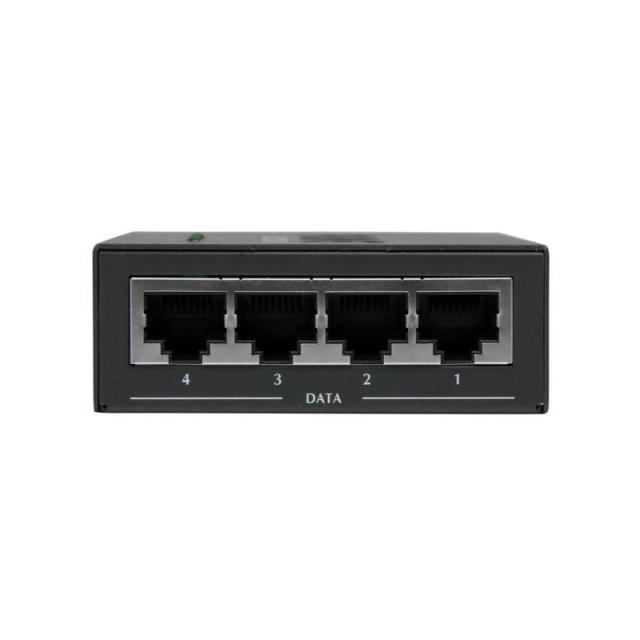 StarTech.com - Inyector de Alimentación PoE Power over Ethernet Midspan 4 Puertos Gigabit RJ45 de Pared - 802.3 at af
