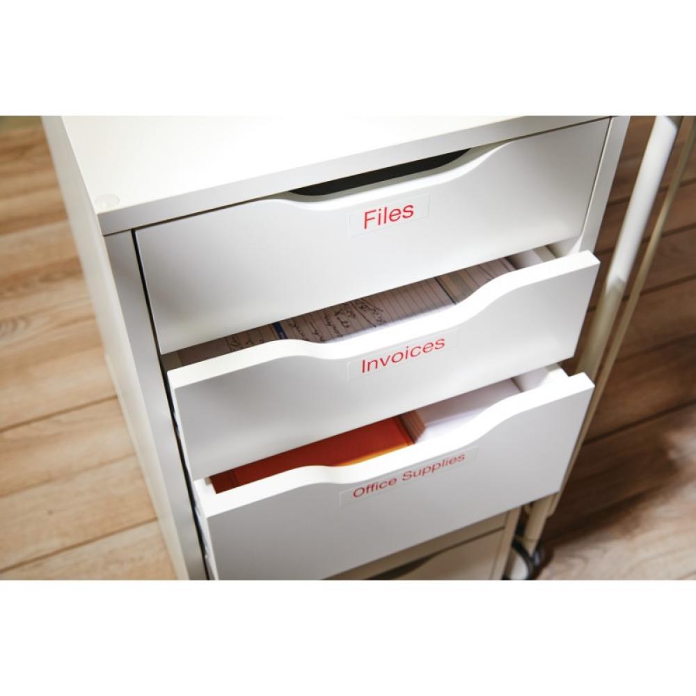 DYMO - D1 - Etiquetas estándar - Rojo sobre blanco - 12mm x 7m