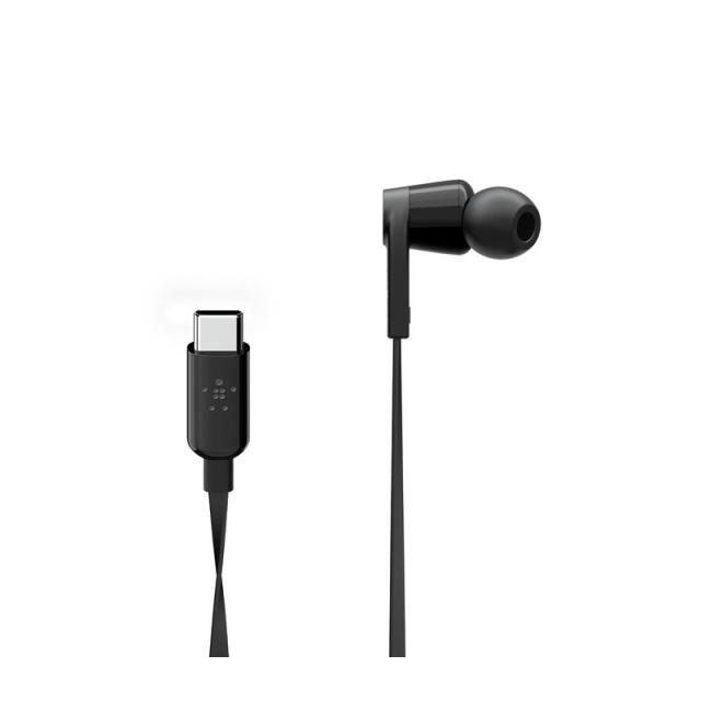 Belkin - ROCKSTAR Auriculares Alámbrico Dentro de oído Llamadas/Música USB Tipo C Negro