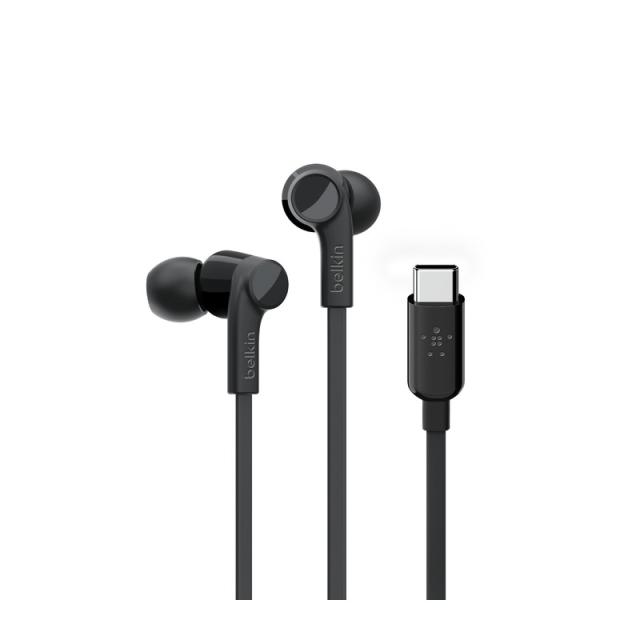 Belkin - ROCKSTAR Auriculares Alámbrico Dentro de oído Llamadas/Música USB Tipo C Negro