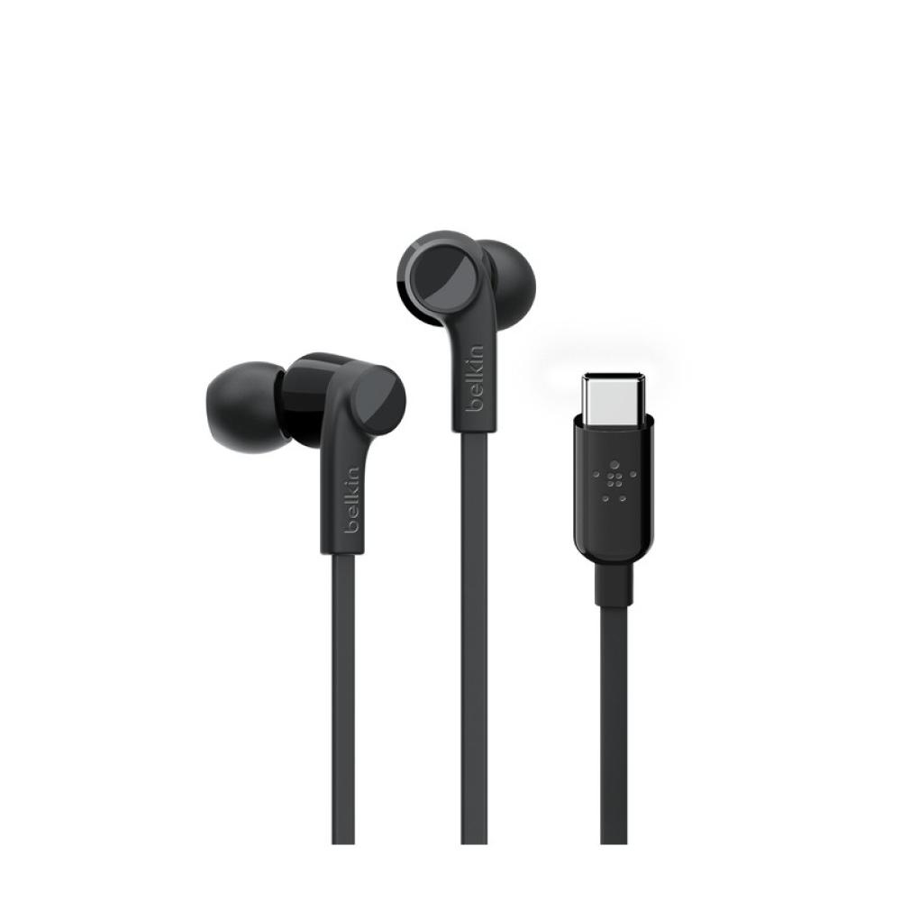 Belkin - ROCKSTAR Auriculares Alámbrico Dentro de oído Llamadas/Música USB Tipo C Negro