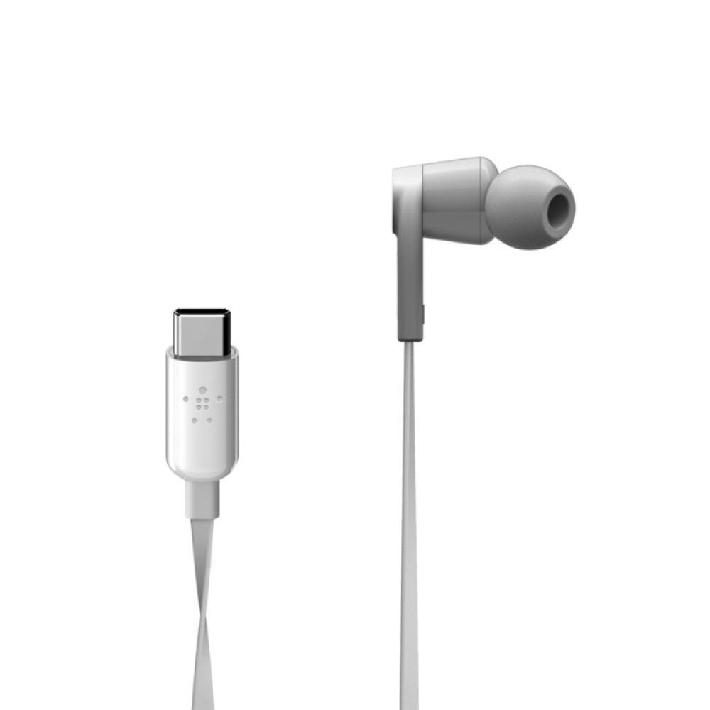 Belkin - ROCKSTAR Auriculares Alámbrico Dentro de oído Llamadas/Música USB Tipo C Blanco