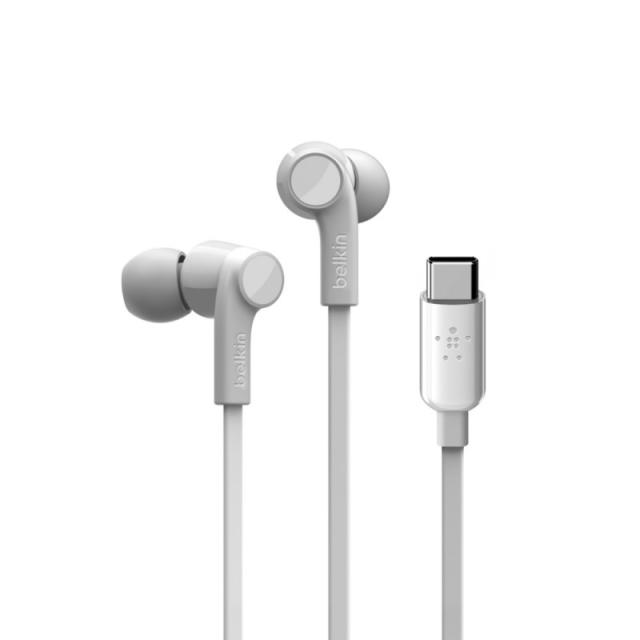 Belkin - ROCKSTAR Auriculares Alámbrico Dentro de oído Llamadas/Música USB Tipo C Blanco
