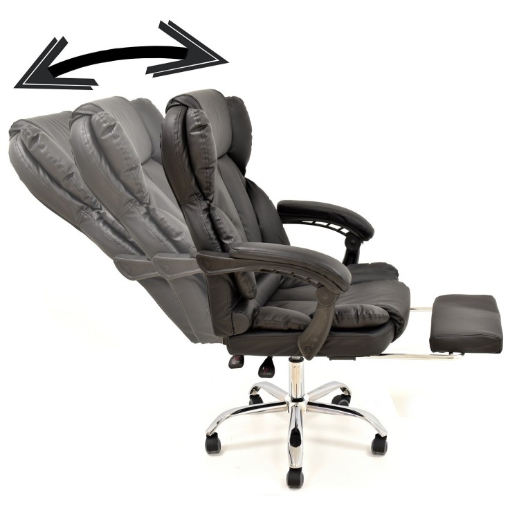 Sillón de oficina SINTRA, alto, gas, sincro, similpiel negra