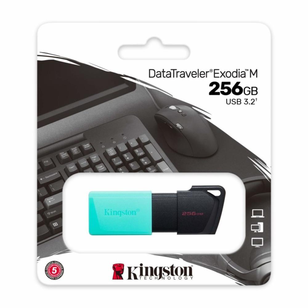 Kingston Technology - DataTraveler 256GB USB3.2 Gen1 Exodia M (Negro + Turquesa)