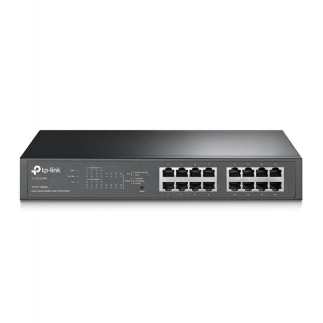 TP-Link - TL-SG1016PE Gestionado L2 Gigabit Ethernet (10/100/1000) Energía sobre Ethernet (PoE) 1U Negro