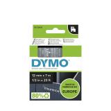 DYMO - D1 - Etiquetas estándar - Blanco sobre transparente - 12mm x 7m