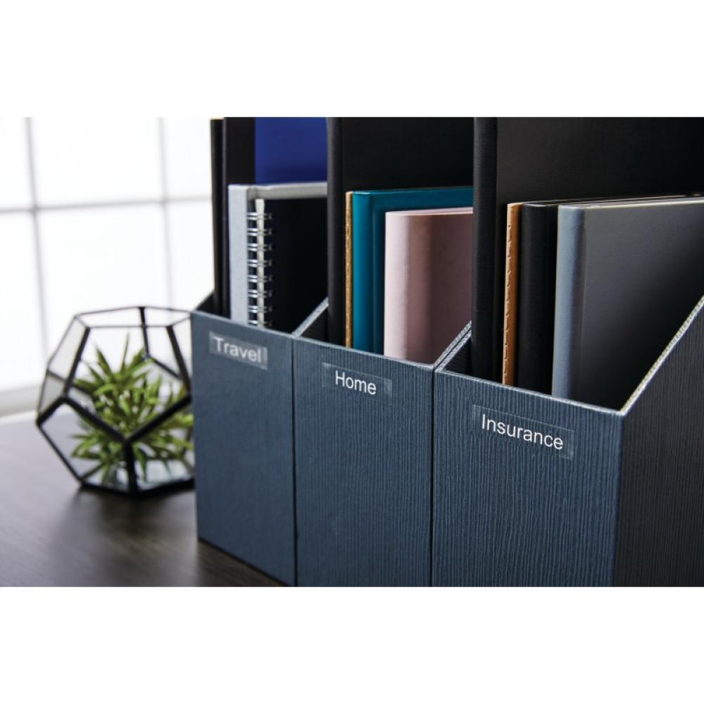 DYMO - D1 - Etiquetas estándar - Blanco sobre transparente - 12mm x 7m