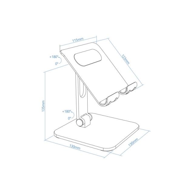 TooQ - PH-HERMES-NOCHE soporte Soporte pasivo Teléfono móvil/smartphone, Tablet/UMPC Negro