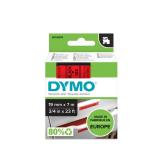 DYMO - D1 - Etiquetas estándar - Negro sobre rojo - 19mm x 7m
