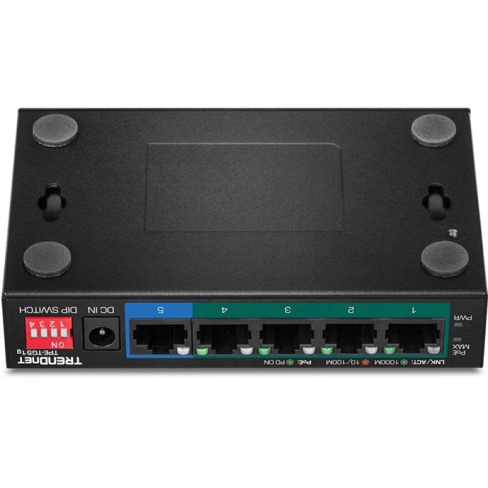Trendnet - TPE-TG51G switch Gigabit Ethernet (10/100/1000) Energía sobre Ethernet (PoE) Negro