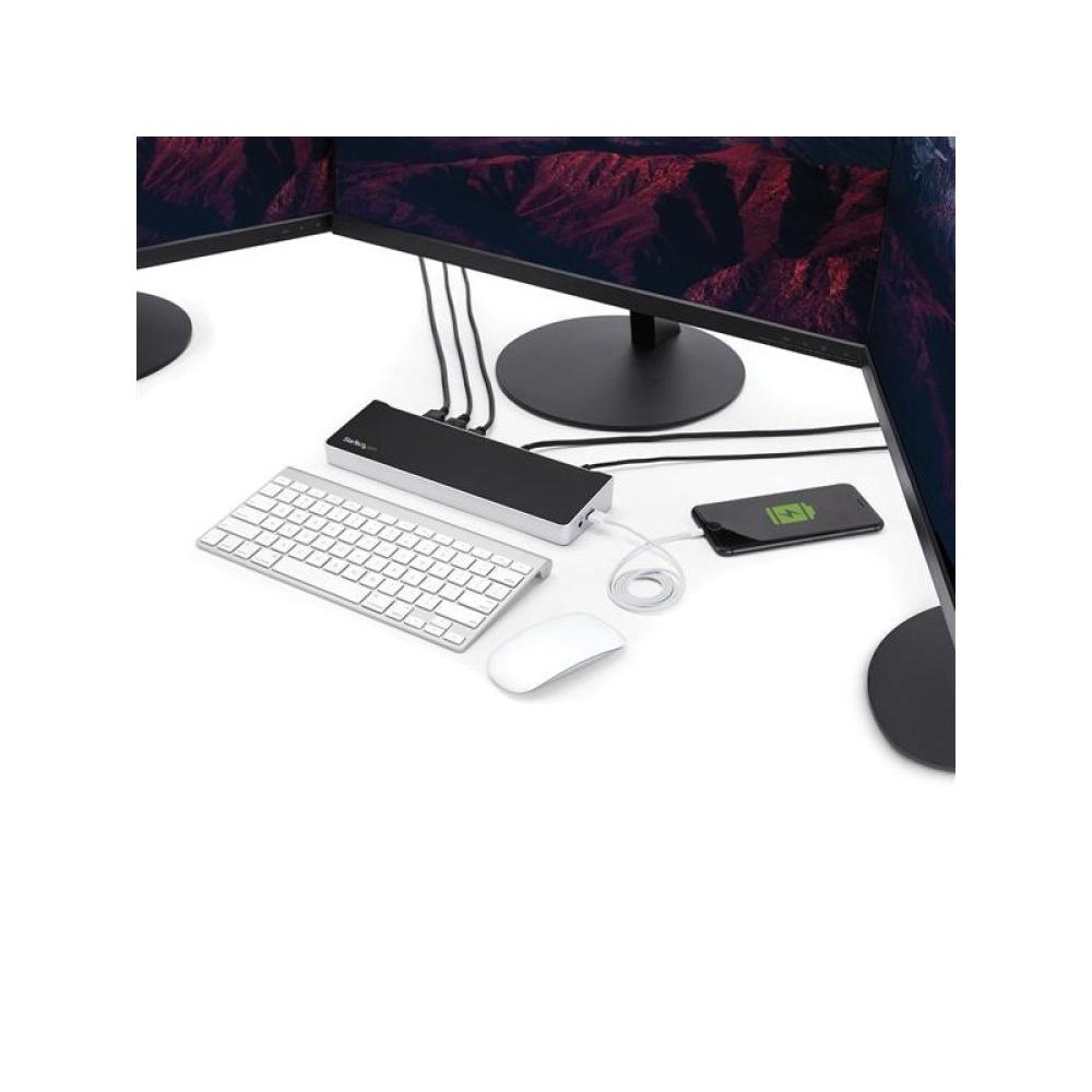 StarTech.com - Dock USB-C para 3 Monitores 4K con 5 Puertos USB 3.2 5Gbps - HDMI y DisplayPort - Mac y Windows - Docking Station