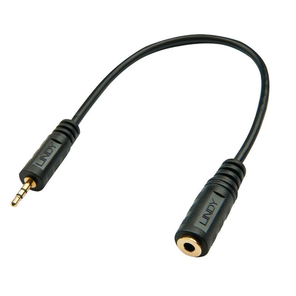 Lindy - 35698 cable de audio 0,2 m 2,5mm 3,5mm Negro