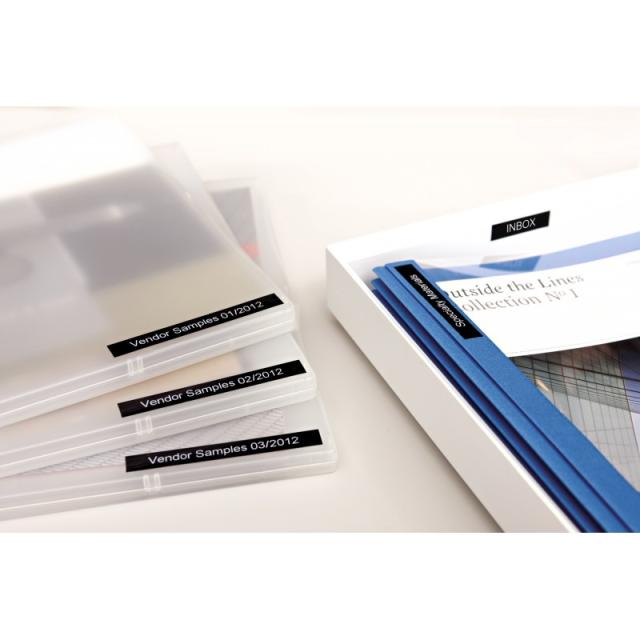 DYMO - D1 - Etiquetas estándar - Blanco sobre negro - 12mm x 7m