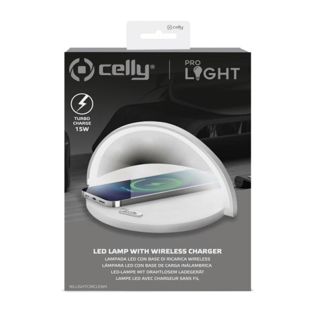 Celly - WLLIGHTCIRCLEWH cargador de dispositivo móvil Cámara digital, Mando para videojuegos, Auriculares, Teléfono móvil, Bater