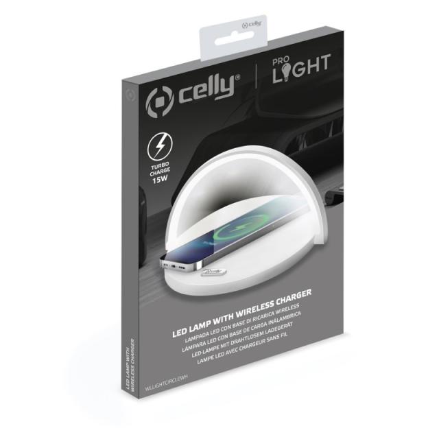 Celly - WLLIGHTCIRCLEWH cargador de dispositivo móvil Cámara digital, Mando para videojuegos, Auriculares, Teléfono móvil, Bater