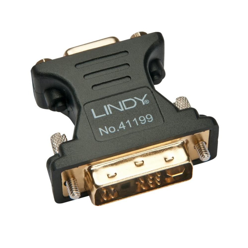 Lindy - 41199 cambiador de género para cable VGA DVI-I Negro, Oro