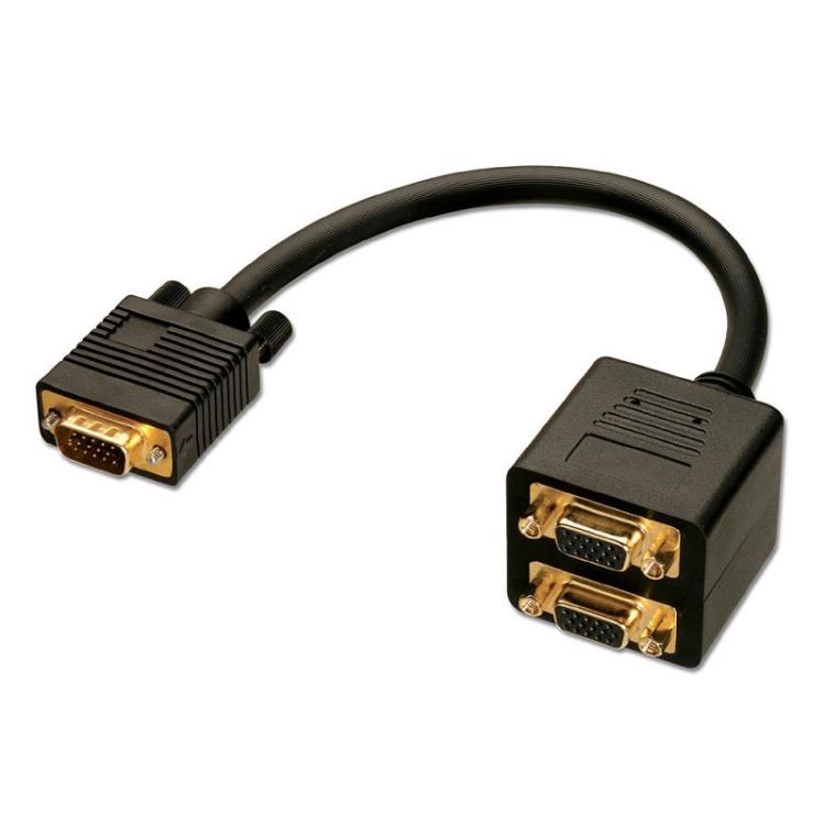 Lindy - 41214 cable VGA 0,18 m VGA (D-Sub) Negro